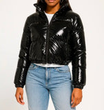 Black Cropped Puffer Jacket