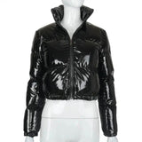 Black Cropped Puffer Jacket
