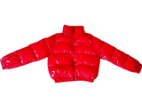 Red Cropped Puffer Jacket