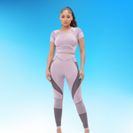 Mauve Short Sleeve and Leggings Active Set