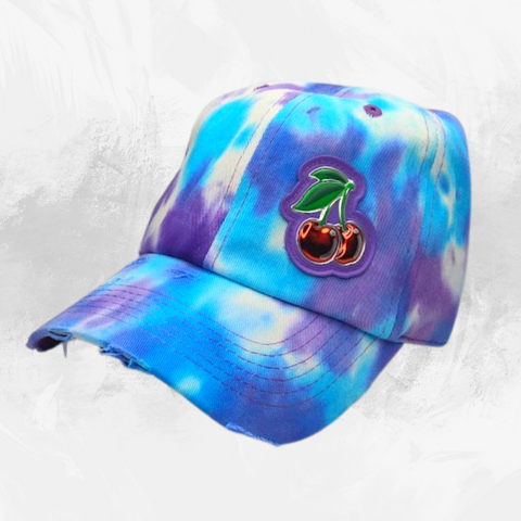 Cherry Blue And Purple Tie Dye Hat