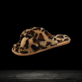 Brown Leopard Plush Slippers