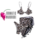 Leopard Underwire Bikini and Skirt 3 Piece